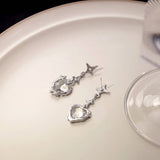 SWEET AND COOL DARK RED HEART EARRINGS_CWAJE1854