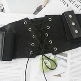 Women Lace And Leather Elastic Waist Belt_Cwabe0317