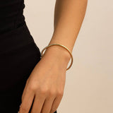 SIMPLE DOUBLE LAYER HOLLOW KNOTTED OPEN BRACELET_CWMM3101