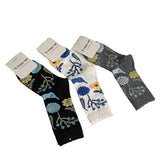 RETRO NICHE DESIGN PRINTED FLOWER SOCKS_CWMS0957
