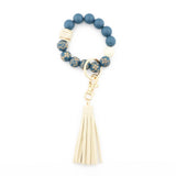 TASSEL LATTICE WOODEN BEAD KEYCHAIN_CWMM1325
