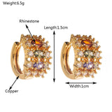 COLORFUL CZ HOLLOW HOOP EARRINGS GOLD PLATED BRASS_CWMM8513