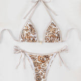 PAISLEY PRINT BIKINI SET TIE SIDE SWIMSUIT_CWMW0918