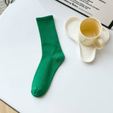 NEW SOLID COLOR CASUAL WOMENS MID CALF SOCKS_CWMS1402