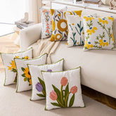 EMBROIDERED DAISY TOWEL STITCH CUSHION COVER_CWMM7714