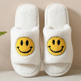 COZY SMILING FACE SLIPPERS FUZZY SLIPPERS WOMEN_CWSHS0249