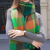 CRINKLE PLAID WINTER SCARF UNISEX SOFT WRAP_CWASC0195