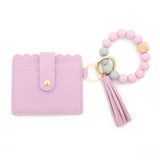 SILICONE BEAD BRACELET CARD BAG TASSEL KEYCHAIN_CWAJE0656