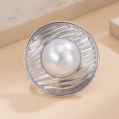 IRREGULAR GEOMETRIC ELLIPSE ALLOY WINDING RING_CWMM3229