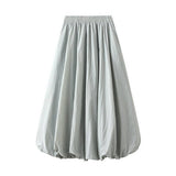 HIGH WAIST SLIM FIT BALLOON MIDI SKIRT_CWBMS0367