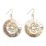 FASHION HOLLOW BLACK SHELL DISC CARVED EARRING_CWMM4367