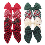 Vintage Plaid Bow Tail Hair Clip For Kids
