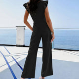 Woven Lace-Up Jumpsuit_Cwsjs0592