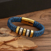LAKE BLUE LEATHER MAGNET BUCKLE BRACELET_CWAJE1462