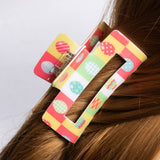 Cwaha1390_Color Matching Printed Rectangle Hair Claw Clip