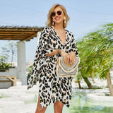 LEOPARD PRINT FRONT OPEN KIMONO FOR SUMMER WOMENS_CWASC0797