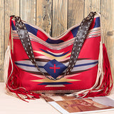 Women Canvas Ethnic Travel Tassel Bags_Cwab0560