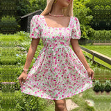 Sweet And Spicy Pink Puff Sleeve Dress