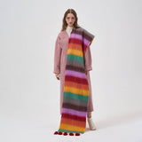 COLOR STRIPE SCARF WARM WINTER COUPLE WRAP_CWASC2302
