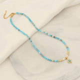 FASHIONABLE NATURAL STONE BEADED NECKLACE_CWAHA0883