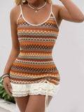 Striped Knit Cami Mini Dress For Beach Holiday