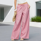 Striped Striped Straight-Leg Casual Trousers