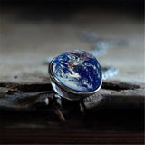 EARTH PATTERN CRYSTAL GLASS BALL PENDANT NECKLACE_CWMM0498