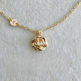 DECEMBER FLOWER ROTATING FLOWER LUCKY NECKLACE_CWMM3886
