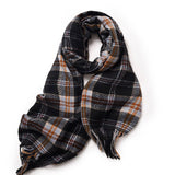 PLAID WINTER SCARF FOR WOMEN SOFT TASSEL SHAWL_CWASC0224