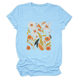 Women Summer Tee ??Flor Casual Round Neck_Cwtts1500