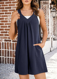 Womens Waffle Knit Jumpsuit With Side Pockets