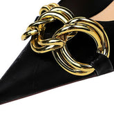 SHALLOW MOUTHED POINTED METAL BUCKLE HIGH HEELS_CWSHH0049