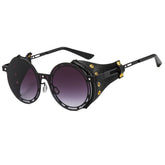PUNK ROUND METAL SUNGLASSES WITH PU LEATHER_CWASG1152