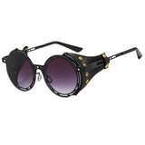 PUNK ROUND METAL SUNGLASSES WITH PU LEATHER_CWASG1152
