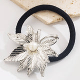 METAL LEAF FLOWER ELASTIC HAIR TIE FOR WOMEN_CWAHA6172