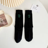 NEW COTTON ALL MATCH EMBROIDERED LOVE HEART SOCKS_CWMS1414