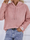 Cwohol0399_Casual V-Neck Hoodie Long Sleeve Sweater