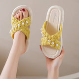 SUMMER BEACH SHOES PEARL CHAIN SANDALS_CWSHS0672