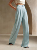 Solid Color Simple High Waist Straight Pants
