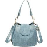 Denim Multi Pocket One Shoulder Bag Crossbody Bag_Cwab1389