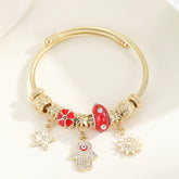 ALLOY STAINLESS STEEL BRACELET WITH SHELL BUTTERFLY_CWMM8594