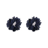HANDMADE FABRIC FLOWER STUD EARRINGS MINIMALIST_CWMM6257