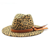Vintage Leopard Woolen Hat Cowboy Hat Felt Hat_Cwah2603