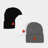 RED MAPLE LEAF EMBROIDERY KNITTED HAT HIP HOP HAT_CWAH2083