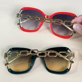BIG FRAME CHAIN FASHION METAL SUNGLASSES_UV400_CWASG0276