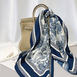 INK ART VELVET SCARF WINTER SQUARE SHAWL 90CM_CWASC0888