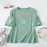CASUAL COCONUT TREE TEE FOR WOMEN OVERSIZED_CWTTS1467