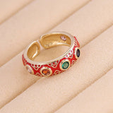 MULTICOLOR OIL DRIP OPEN PERSONALITY HIP HOP RING_CWAJE1743