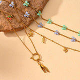 MINIMALIST 18K STEEL BUTTERFLY OCEAN PENDANT_CWMM8821