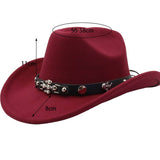 Western Ethnic Wool Cowboy Fedora Hat For Couples_Cwah04385